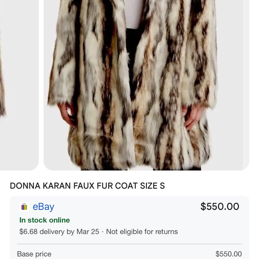 Faux Fur Coat Donna Karan - Picture 4 of 9